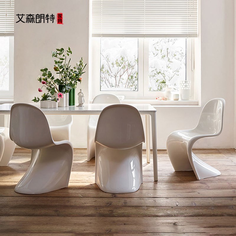 出口品质Panton Chair潘顿椅艺术餐椅轻奢潘通个性创意休闲靠背凳