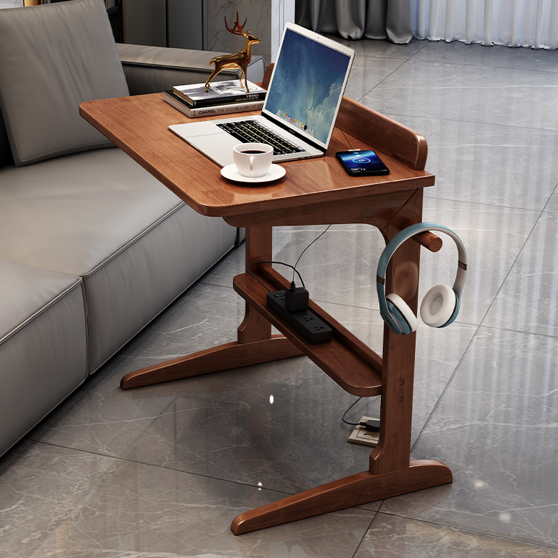 实木小书桌C型边几沙发边桌懒人笔记型电脑桌学生宿舍卧室床边桌