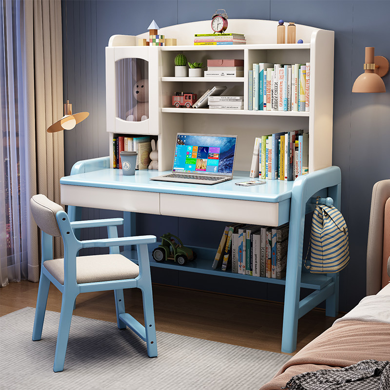 实木儿童家用学习桌书桌卧室台式电脑桌现代简约中小学生写字桌