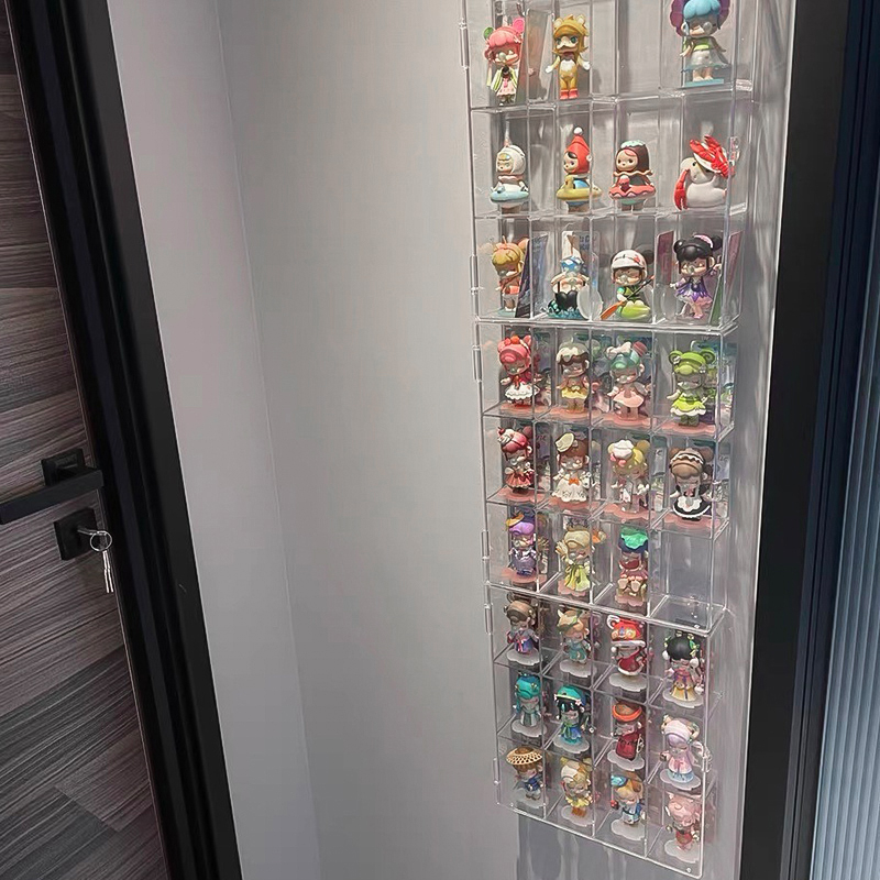 盲盒收纳展示架透明亚克力挂墙手办展示柜立牌乐高泡泡玛特陈列盒