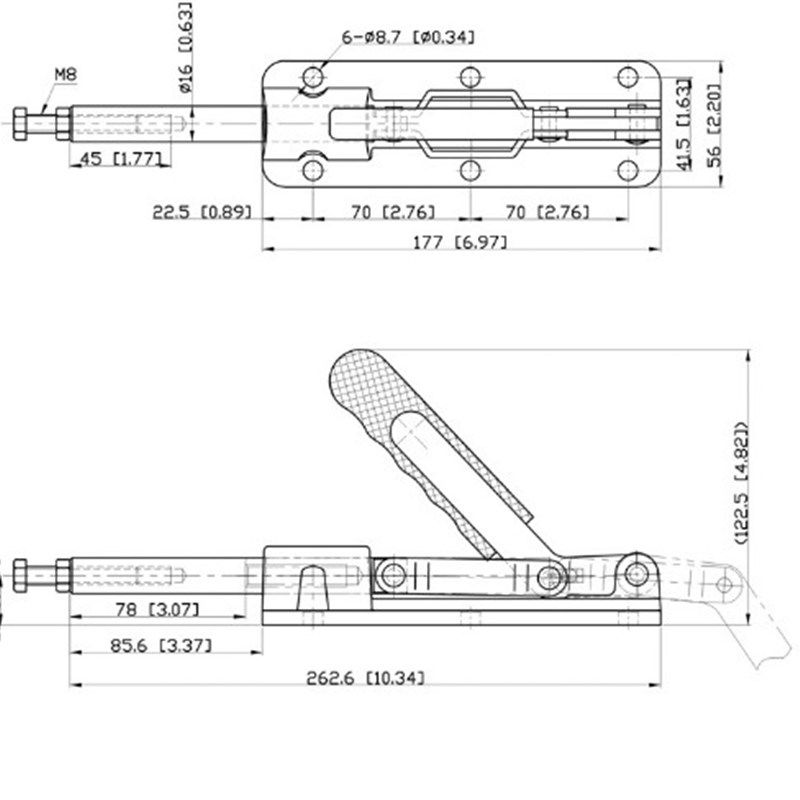 台湾嘉刚推拉式快速夹具CH-36330ML夹钳肘夹紧器工装检治具快夹头