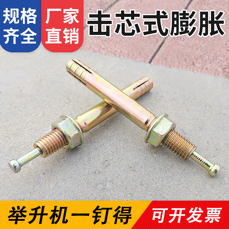 一钉得举升机专用膨胀螺丝敲击芯锤击式升降机龙门架固定螺栓m14
