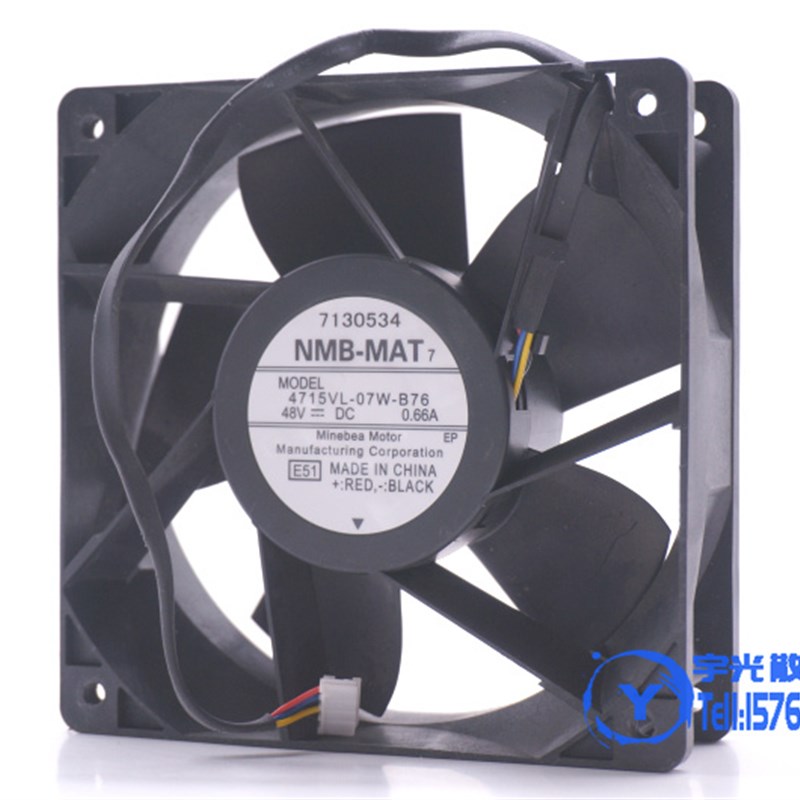 原装全新NMB 4715VL-07W-B76 12038 48V 0.66A 12cm散热风扇