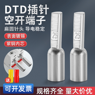 C45紫铜镀锡插针DTA DTD空开断路器冷压铜线鼻子接线端子10