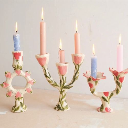 郁金香蜡烛美婚礼烛台道具餐桌装饰烛台摆件法式