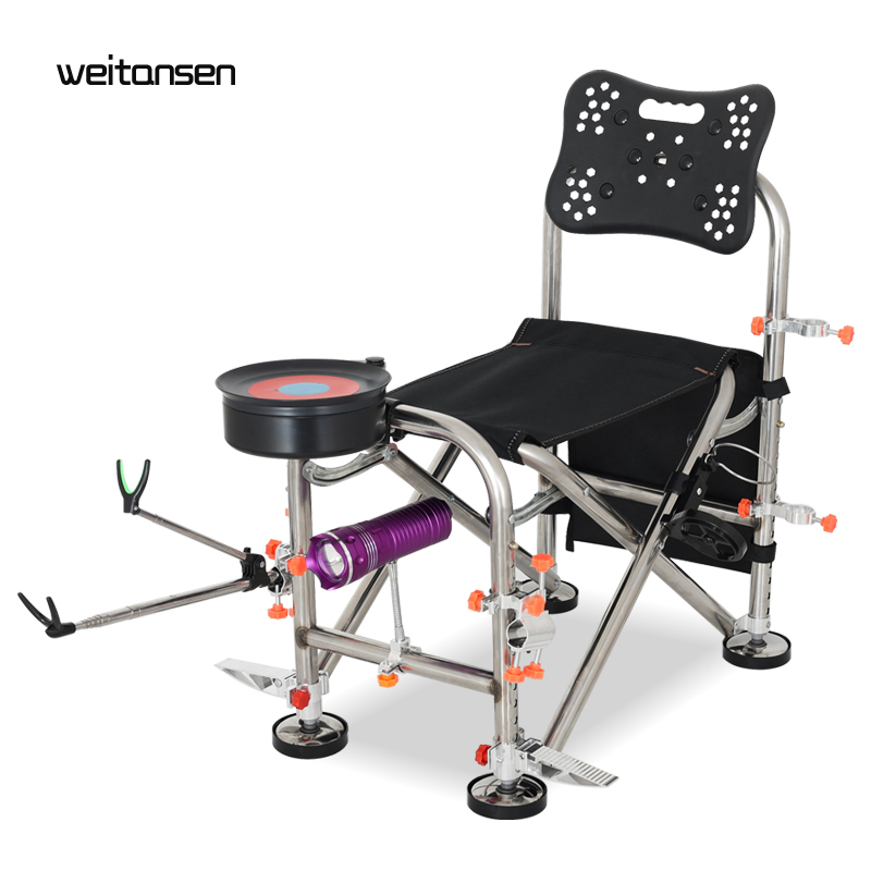 新款轻骑士钓椅台钓椅全地形多功能不锈钢可携式折叠可躺野钓鱼椅