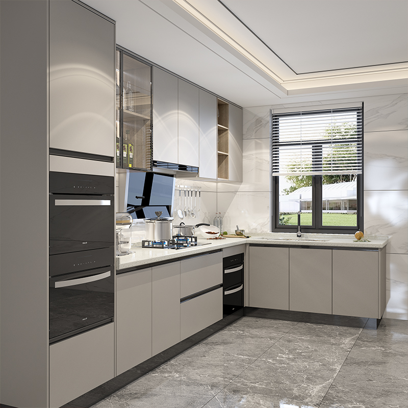 金牌厨柜厨房橱柜定制石英石台面家用一体式订做装修灶台柜装修