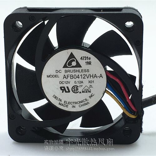 原装台达AFB0412VHA-A 4010 4CM 12V 0.12A 4线PWM温控静音风扇