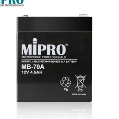 MIPRO扩音机电池MB70A电池 MA707/MA708/MA808充电电池12V 4.5Ah