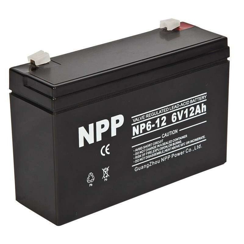 NPP耐普蓄电池NP6-12精密仪器照明电源6V12AH消防门禁医疗卷帘门