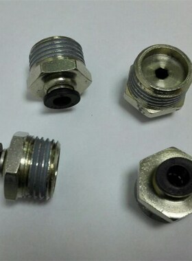 电镀气管接头 外螺纹ZG1/2 可接插外径8mm 气管 pu管 压力1mpa