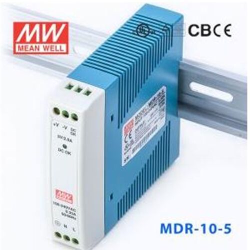 MDR-10-5 10W 5V 2A 单输出低空载损耗DIN导轨型明纬电源