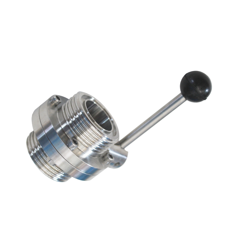 304不锈钢圆螺纹蝶阀SMS/DIN德标/ISO卫生级手动碟阀耐高温手阀