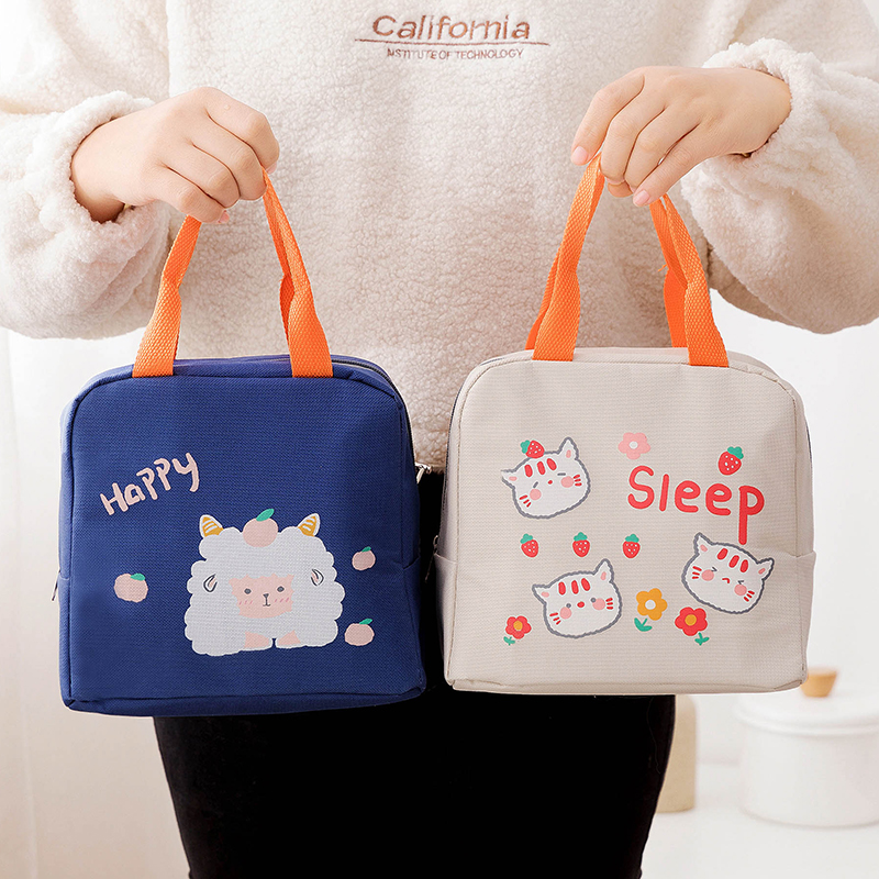 装饭盒袋子便当包保温手提包上班族时尚可爱铝箔加厚带饭餐包手拎