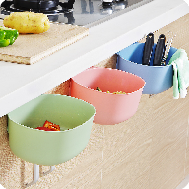 创意厨房垃圾桶橱柜门挂式大号垃圾储物盒 家用桌面收纳盒杂物筒