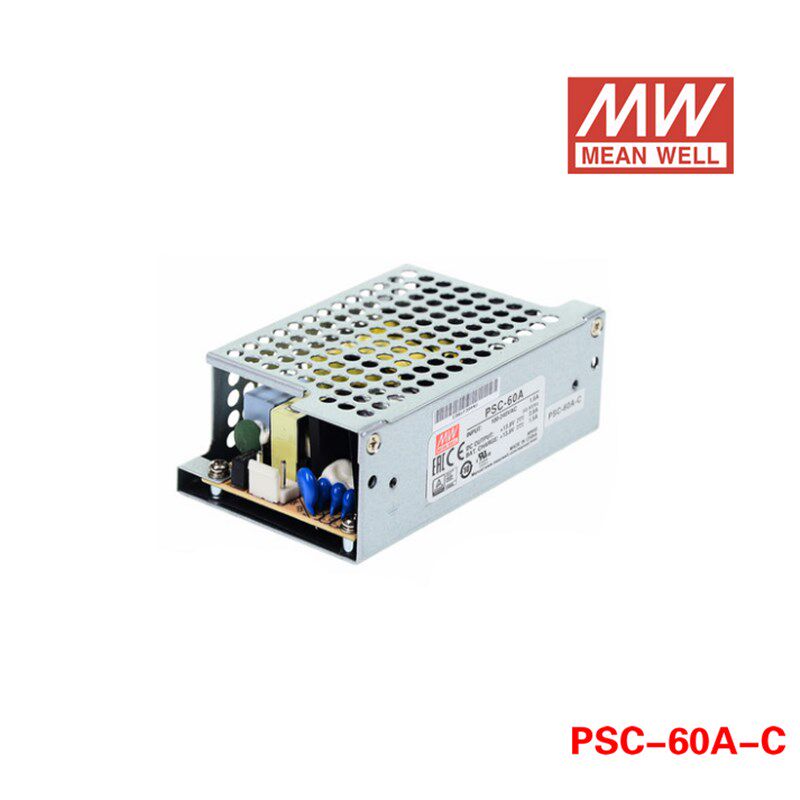明纬安防电源PSC-60A/60B-C 60W 12V/24v电池充电 UPS功能机壳型