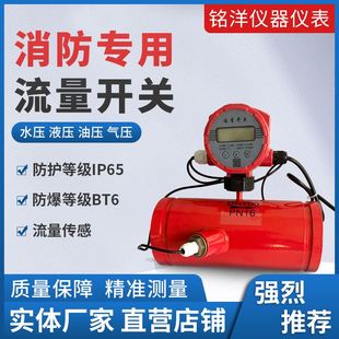 沟槽式消防专用流量开关DN100启泵智能数显防爆法兰低压流量开关