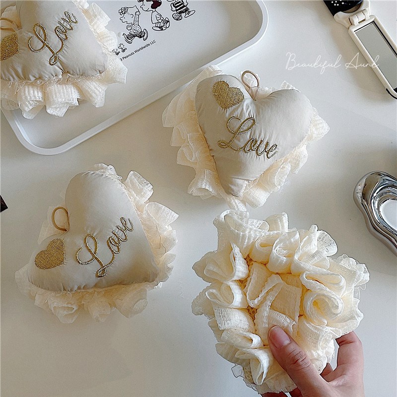 *漂亮的小姨妈*高颜值爱心浴花柔软起泡搓背沐浴球儿童洗澡搓澡球