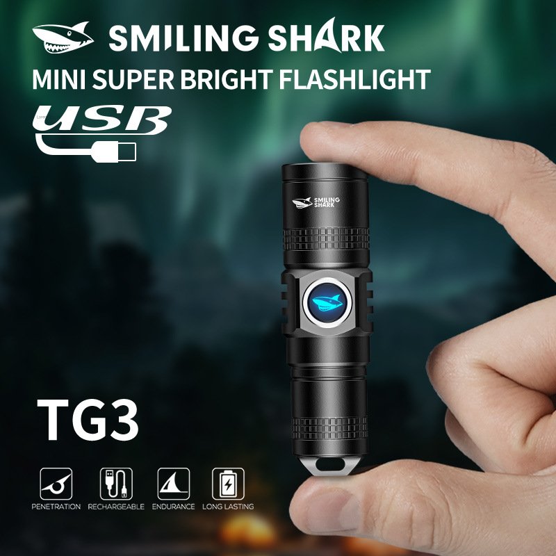 Mini strong light rechargeable multi-function flashlight