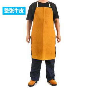 牛皮耐磨隔热耐高温电焊防护围裙防火花烧焊防护服阻燃焊接皮套袖