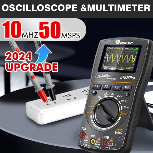 TOOLTOP ET828Pro 数字示波器6000计数万用表50Msps采样率多功能