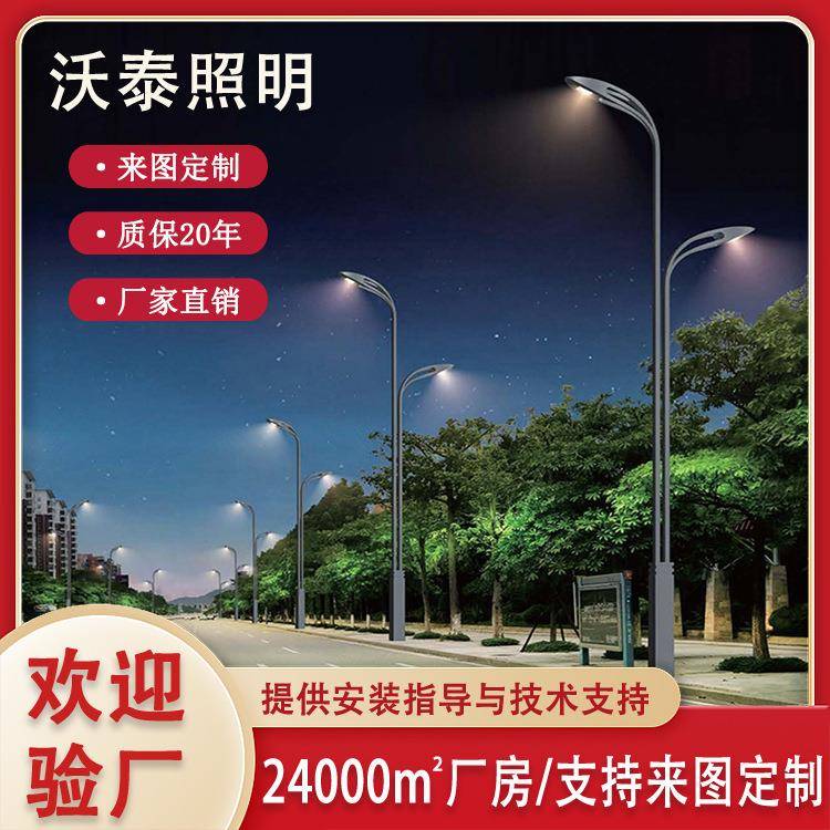 双头市电路灯6-12米LED路灯厂家直销热镀锌防水路灯