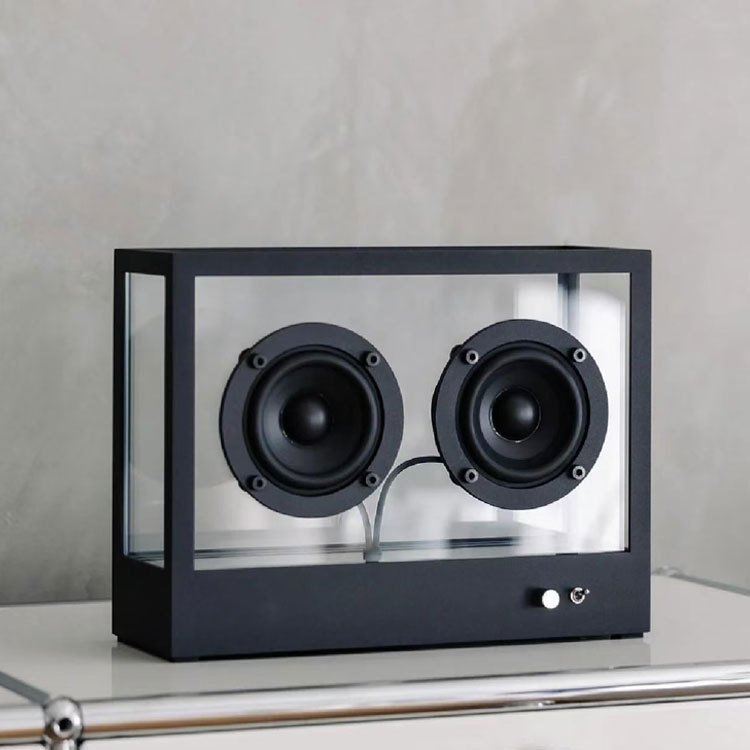 现代简约创意透明亚克力金属音响酒柜客厅卧室家居桌面装饰品摆件