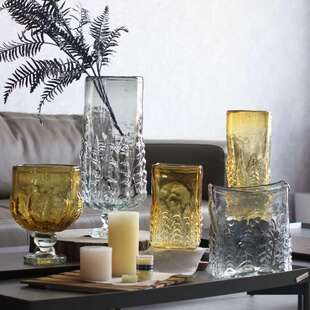 现代简约黑白灰透明风灯玻璃花瓶水培插花艺术琉璃花瓶空瓶