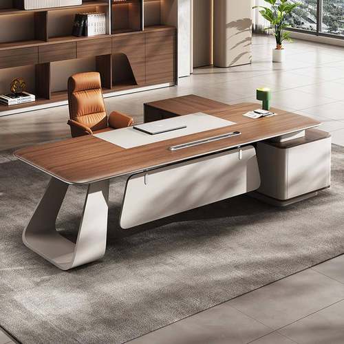 轻奢老板桌现代总裁桌领导办公桌椅组合简约办公室家具经理大班台