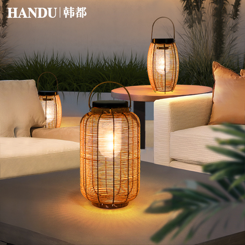 太阳能庭院灯露台落地灯花园手提灯户外吊灯阳台氛围灯日式草坪灯