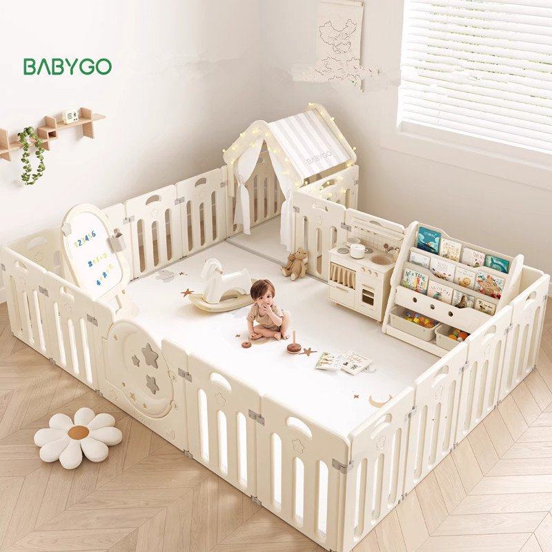 babygo星月围栏婴儿爬行垫防护栏宝宝家用爬爬垫儿童室内栅栏