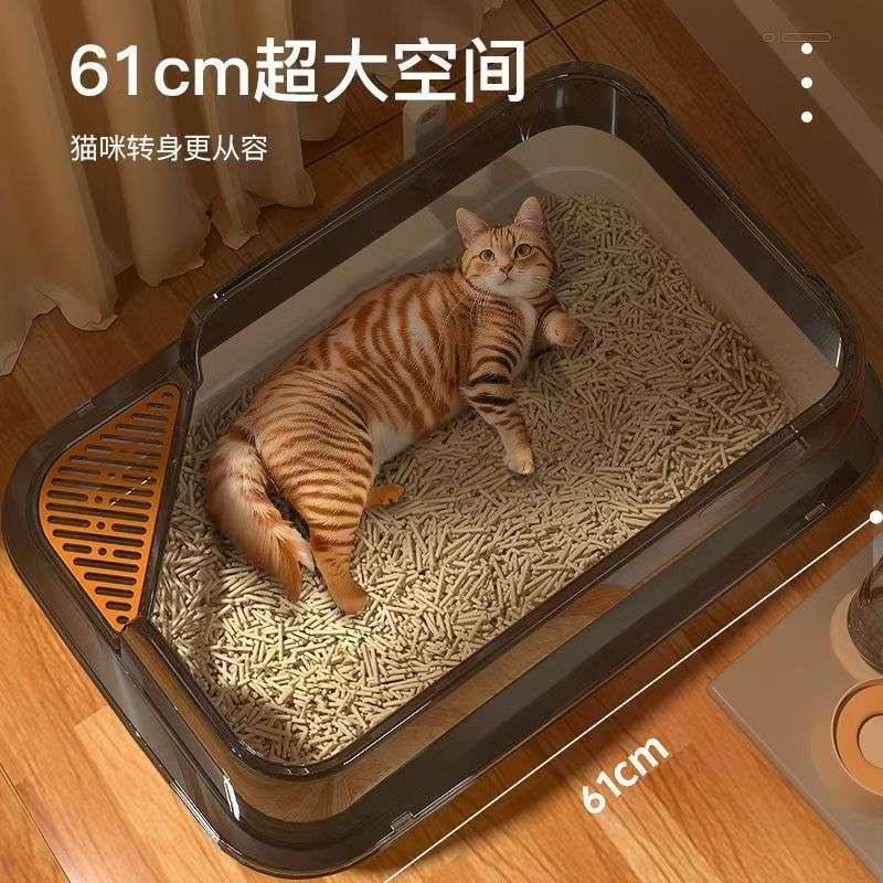 超大半封闭猫砂盆加高猫咪开放式防带外猫厕所用品成幼猫沙盆