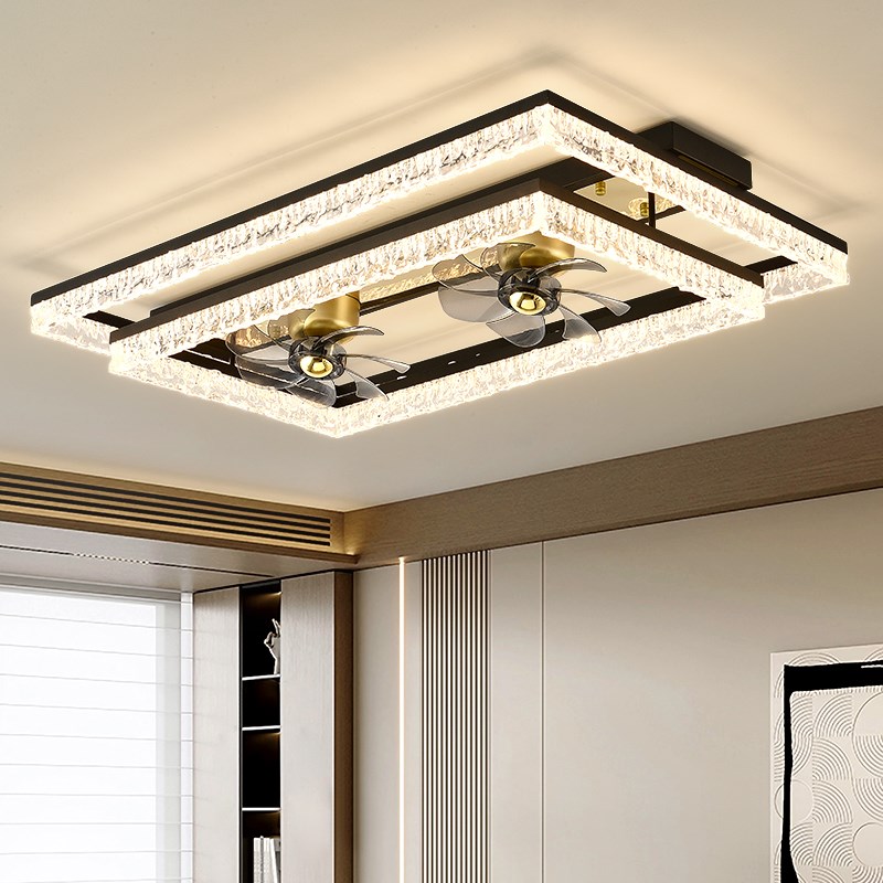 风扇灯2025新款客厅主灯u意式轻奢一体吊扇灯餐厅卧室房间吸顶灯