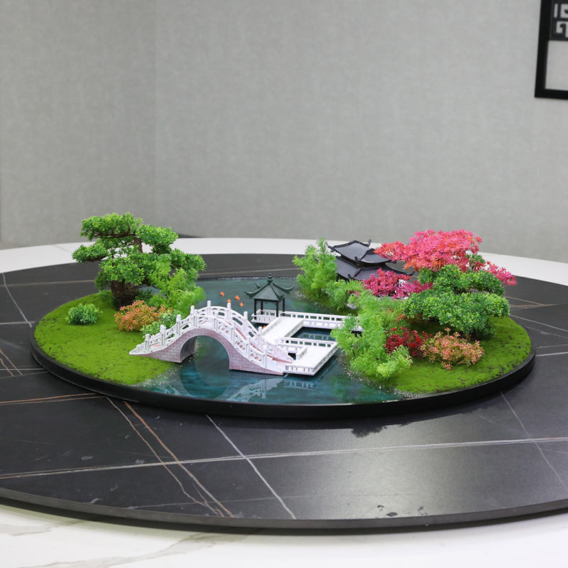 酒店餐桌中间摆花转盘摆件圆桌中间桌芯装饰品饭店大W桌子景观花