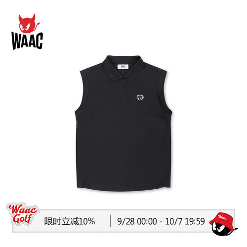 WAAC小恶魔官方春夏女士高尔夫服装JERSEY POLO VEST无袖POLO衫