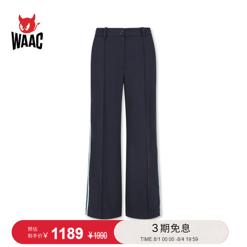 WAAC小恶魔官方春夏女士高尔夫服装STRAIGHT LOOSE PANTS长裤
