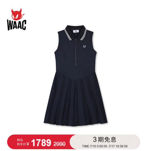 WAAC小恶魔官方春夏女士高尔夫服装SLEEVELESS DRESS连衣裙