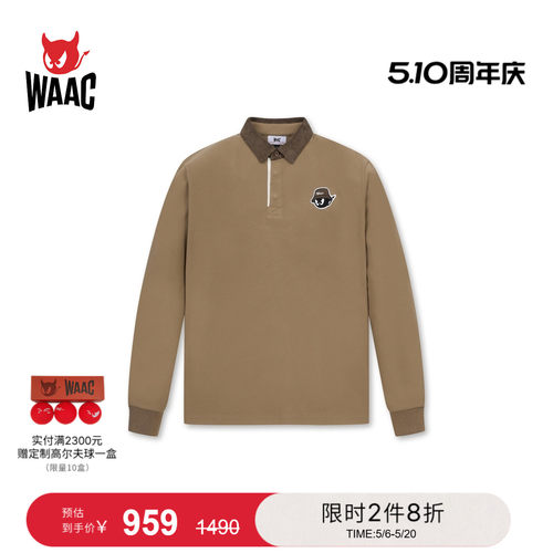 WAAC小恶魔官方男士高尔夫服装LONG SLEEVE长袖POLO