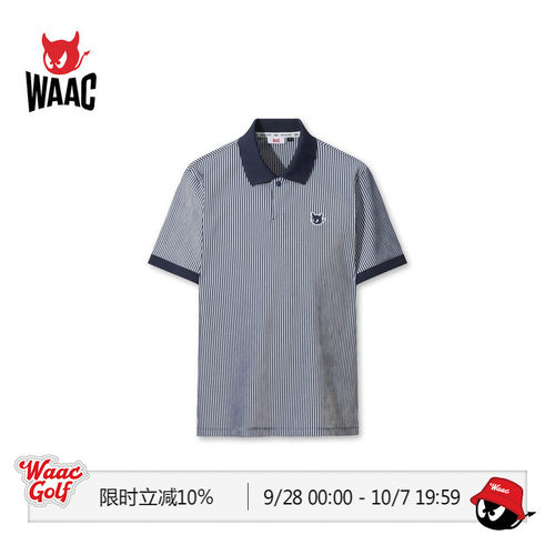 WAAC小恶魔官方春夏新品男士高尔夫服装SEERSUCKER POLO短袖POLO