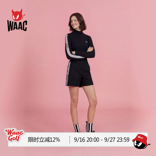 WAAC小恶魔官方春夏新品女士高尔夫服装MOCKNECK TOP女式套头衫