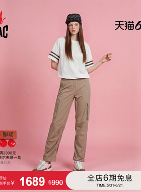 WAAC小恶魔官方春夏新品女士高尔夫服装SHIRRING WIDE PANTS长裤