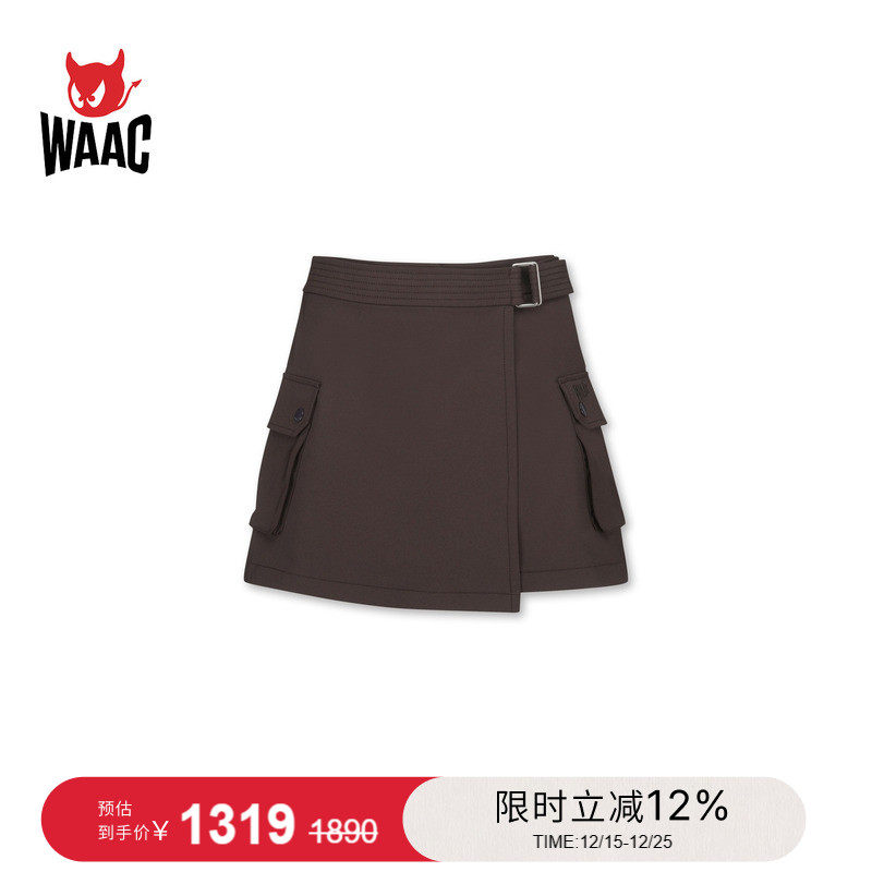 WAAC小恶魔官方秋冬新品女士高尔夫服装DENIM LIKE SHORTS半身裙