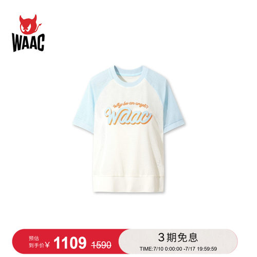 WAAC小恶魔官方春夏新品女士高尔夫服装MESH POLO插肩短袖T恤衫