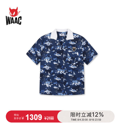 WAAC小恶魔官方春夏女士高尔夫服装KNIT COLLAR SHIRT短袖衬衫