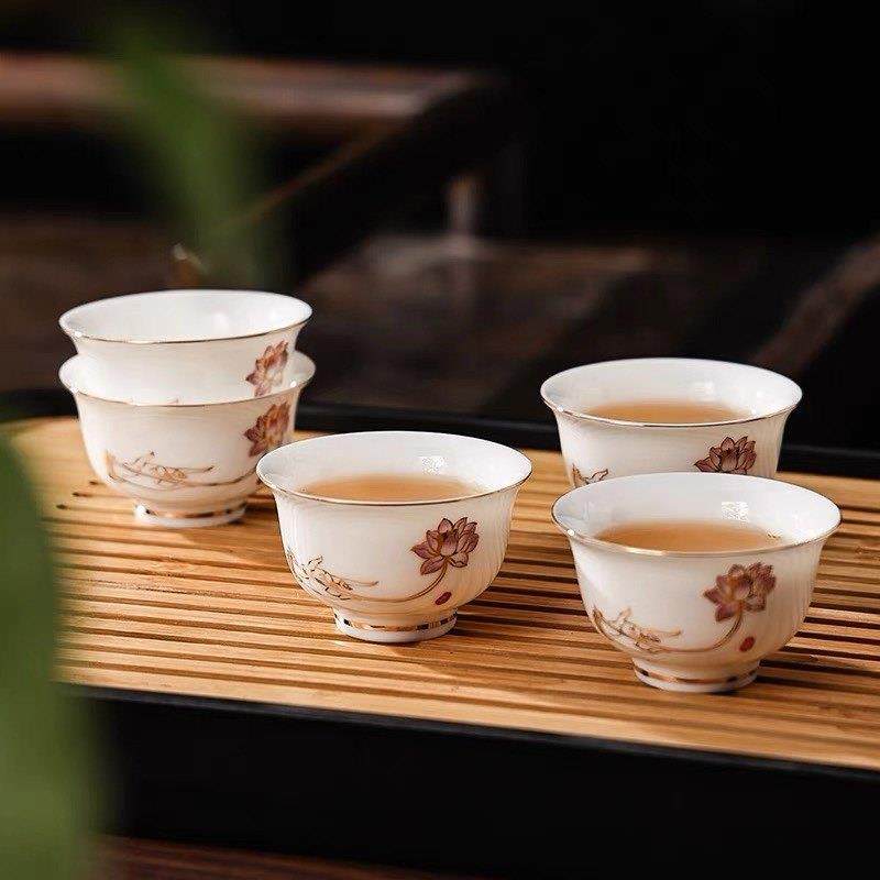 羊脂玉白瓷品茗杯茶盏家用陶瓷功夫小茶杯6只装喝茶专用杯子待客,餐饮具,茶杯,淘宝优惠券,粉丝福利购,淘宝优惠卷