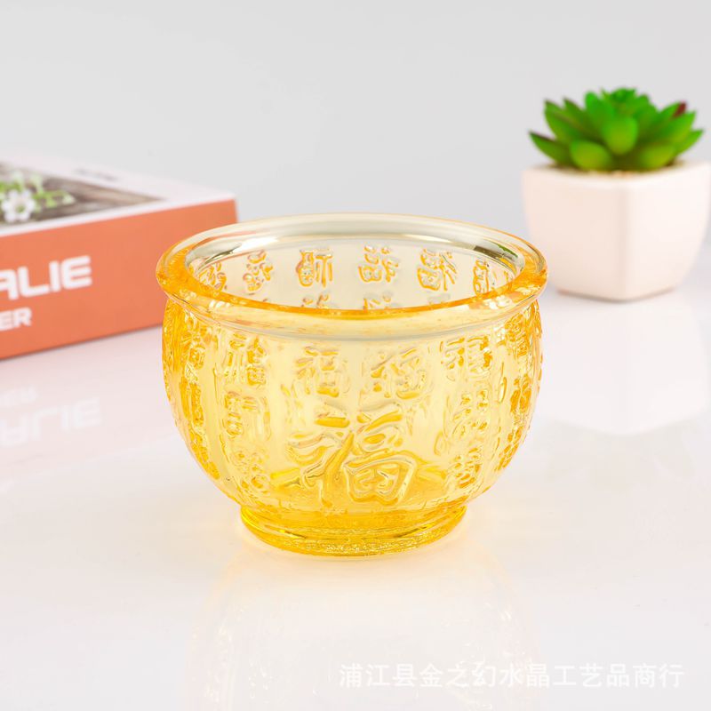 琉璃米缸百福缸聚宝盆桌面招财摆件供水缸