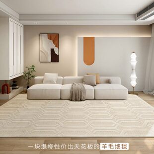 极简羊毛地毯素色纯色客厅卧室奶油风现代轻奢高级 土耳其进口意式
