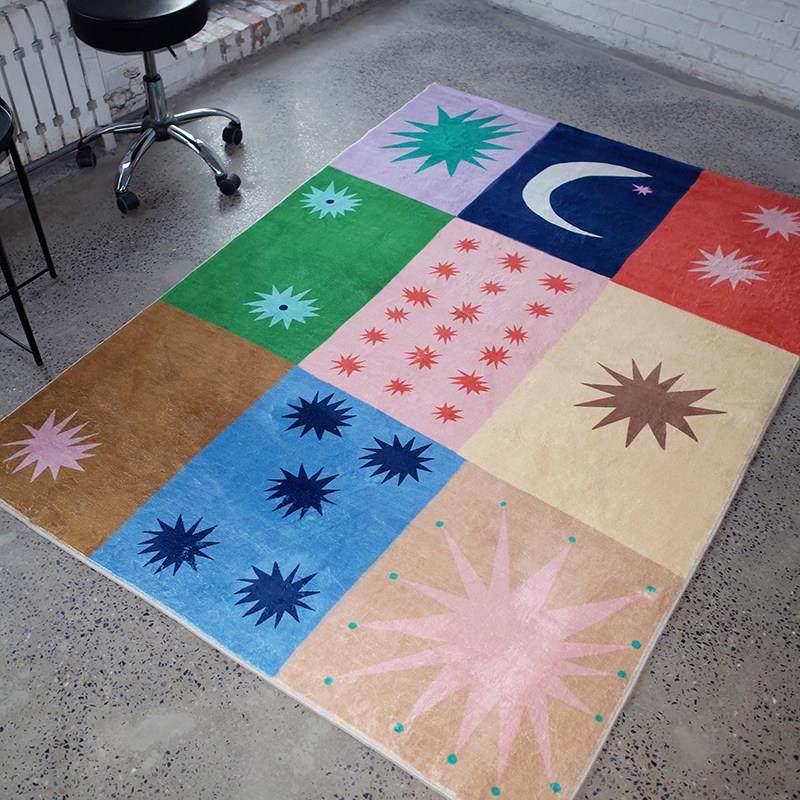 原创设计 嬉皮旗帜 拼接当代艺术客厅卧室 加厚仿羊绒地毯,居家布艺,地毯,淘宝优惠券,粉丝福利购,淘宝优惠卷