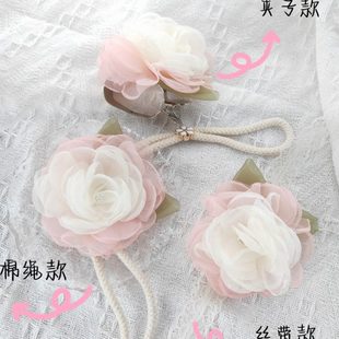 窗帘花朵绑带创意公主风简约现代轻奢一对装 新款 可调节捆绑绳夹子