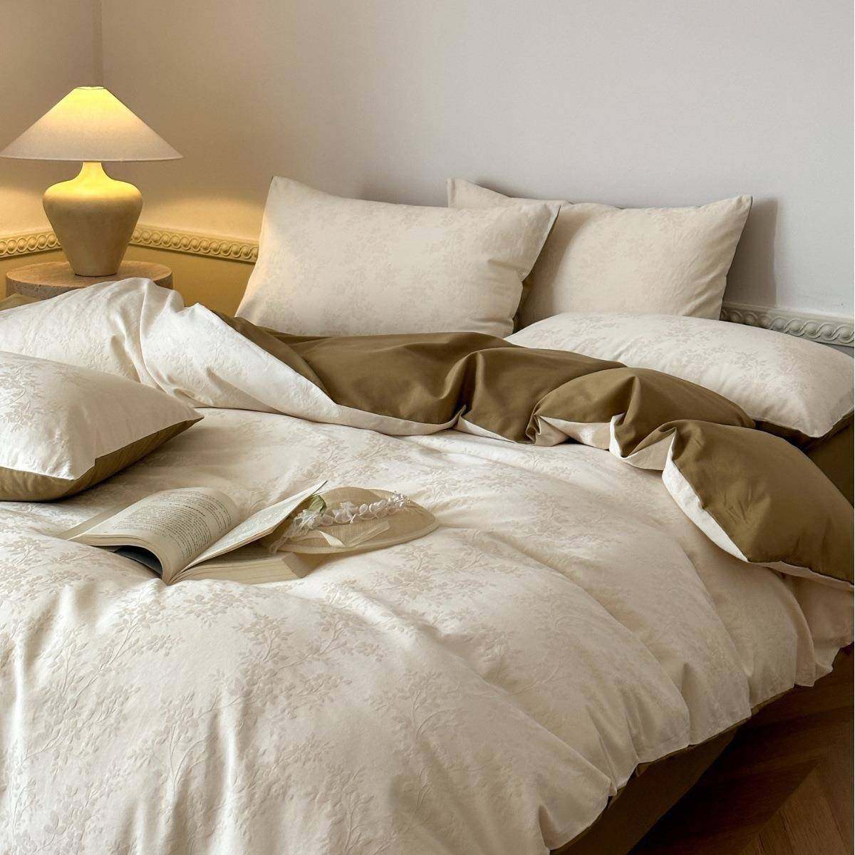 纳米级磨毛｜秋冬100S长绒棉床上四件套加厚提花纯棉床单被套